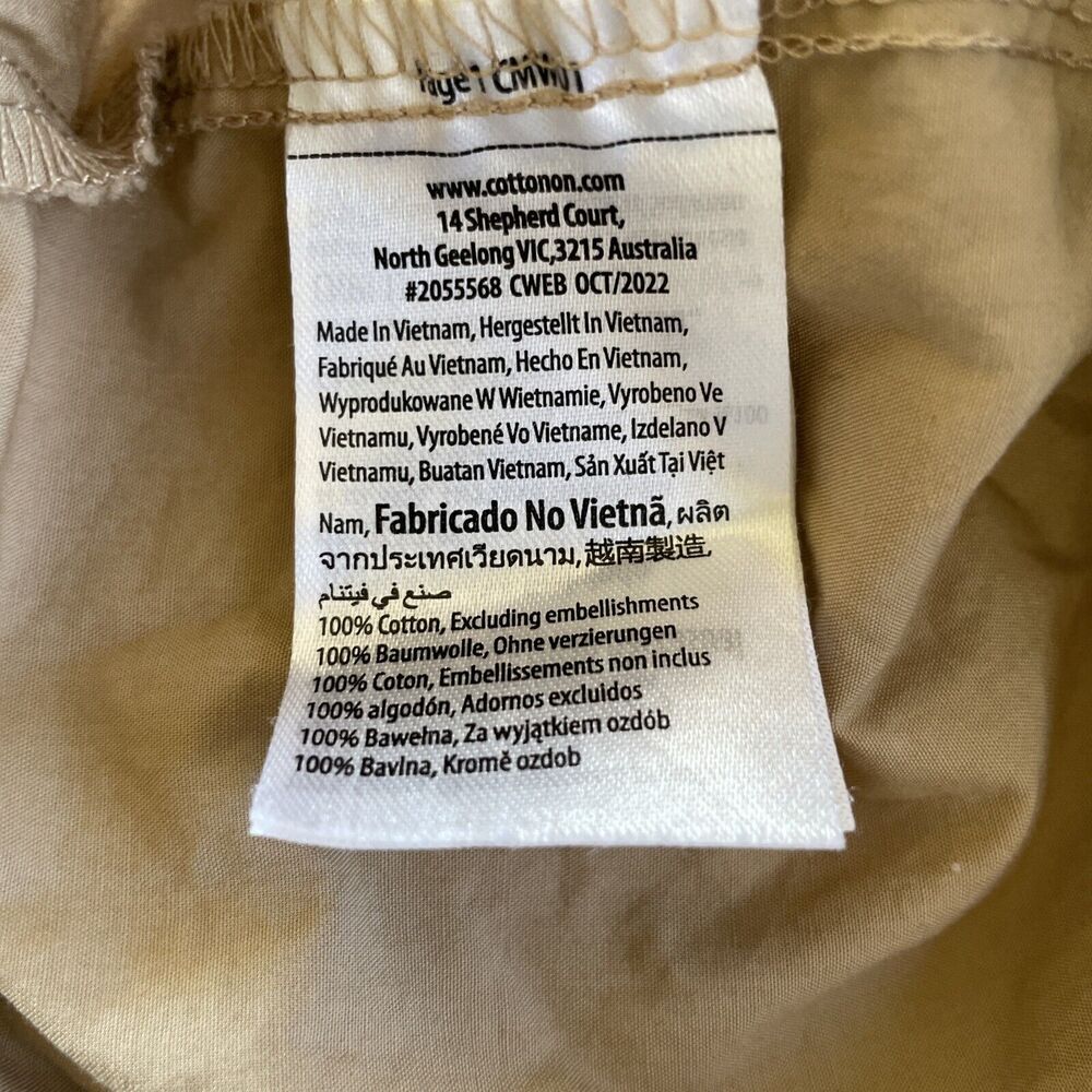 Cotton : On Parachute Wide Leg pants size 6 Drawstring Beige Tan oversized - Picture 8 of 9